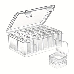 15pcs Small Bead Organizers Plastic Storage Cases Mini Clear Boxes