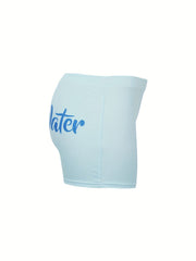Pure Water Print Skinny Yoga Shorts for Spring & Summer