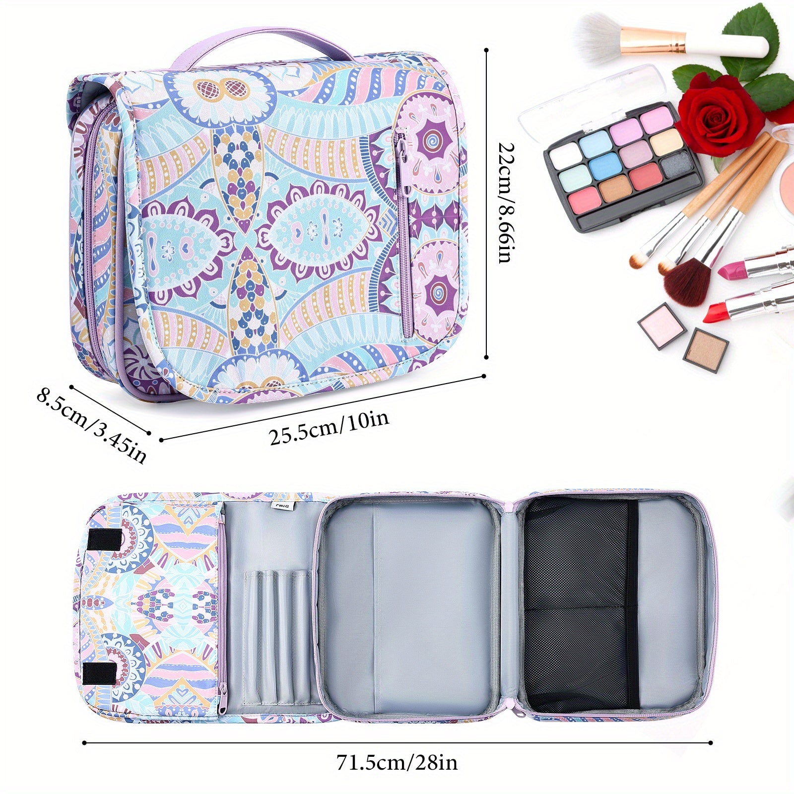 DIMJ Waterproof Makeup Organizer Bag for Travel and Storage
