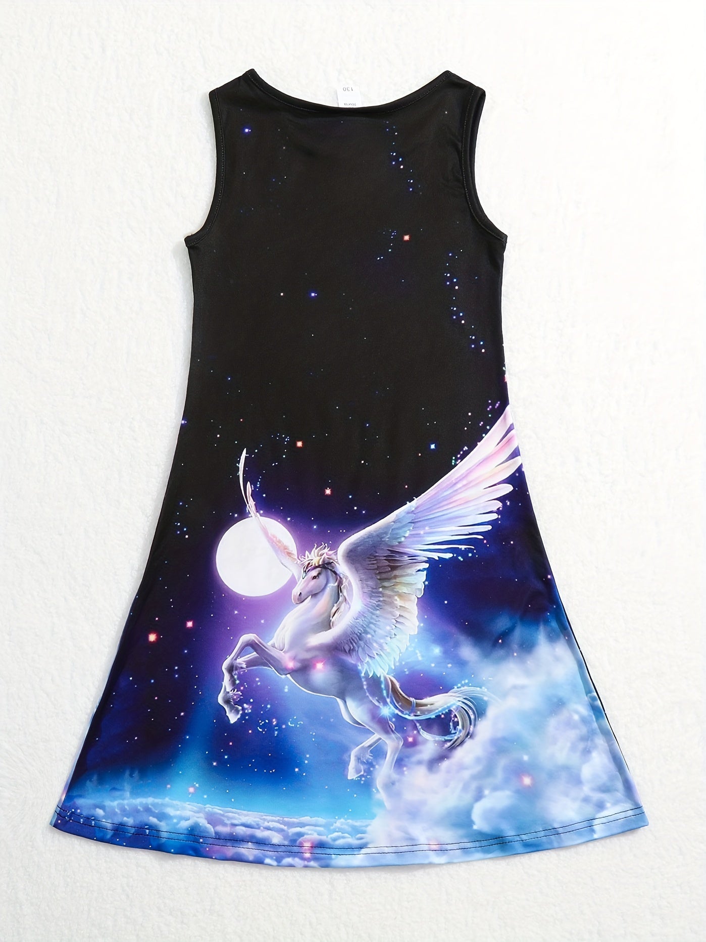 Girl 3D Printed Flying Horse Princess Dress