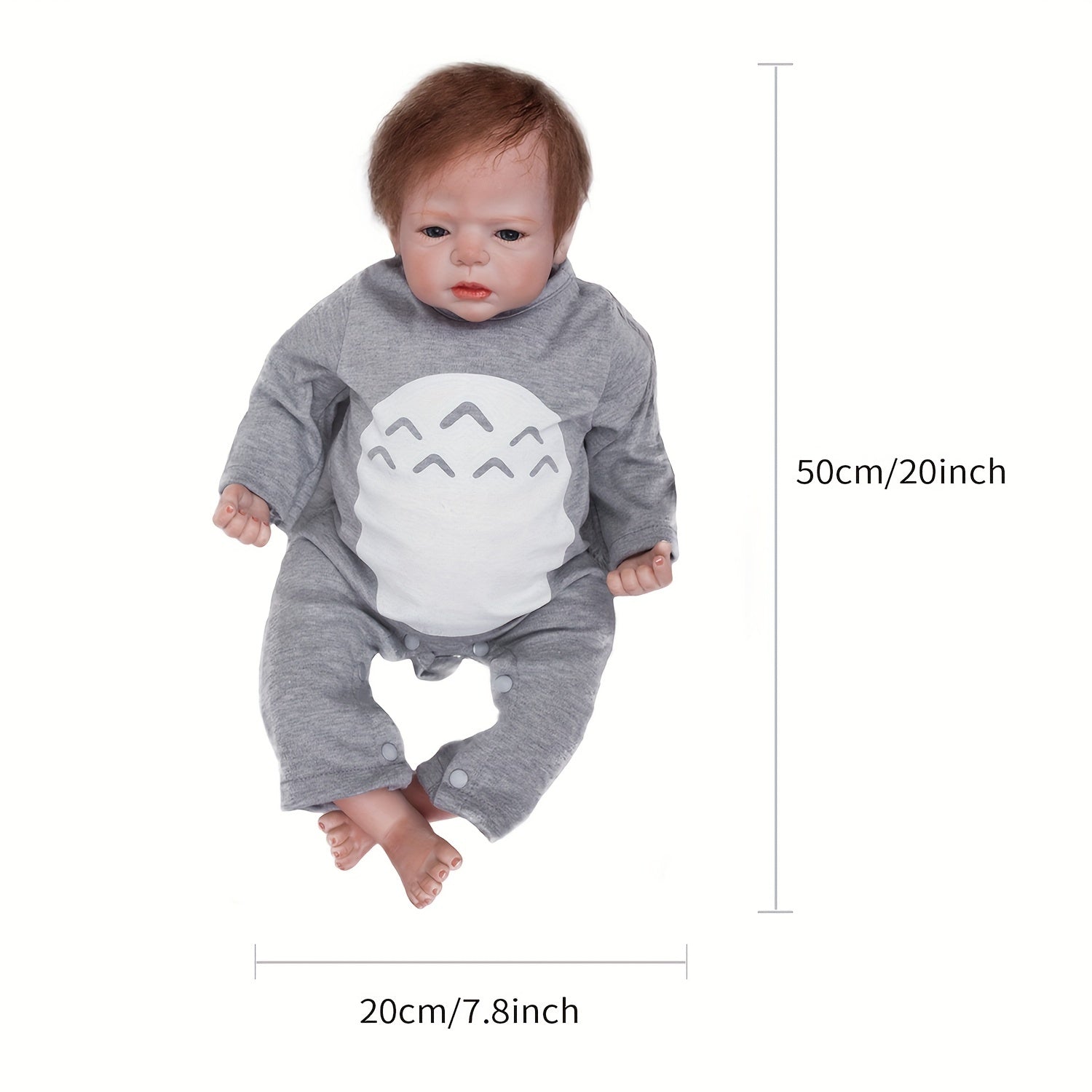 20" Realistic Newborn Baby Doll with Rooted Hair - Doll Toys for Kids