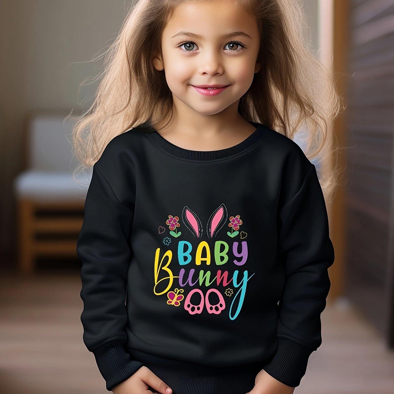 OERYUI Toddler Girls BABY BUNNY Graphic Long Sleeve Sweatshirt Halloween Gift