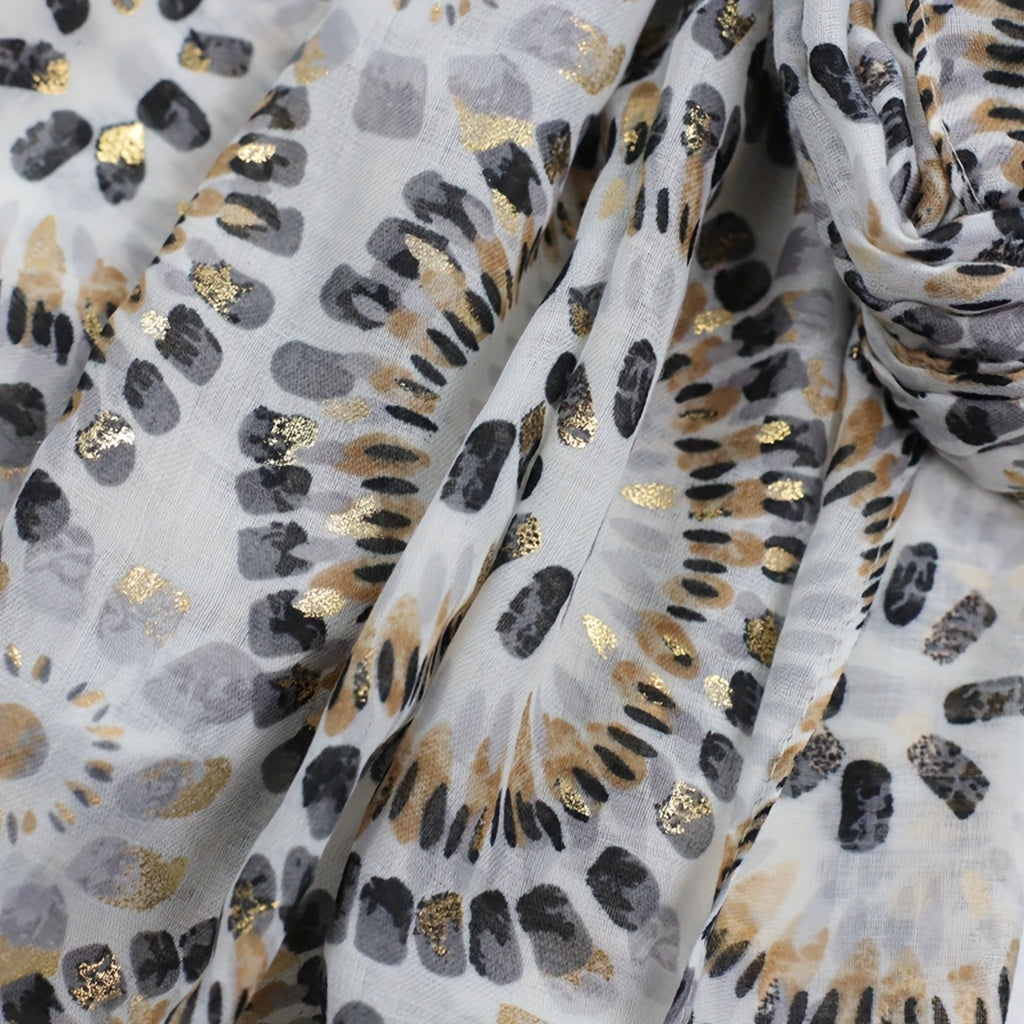 Boho Frayed Edge Scarf Hot Stamping Print Shawl