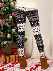 Plus Size Christmas Leggings Women's Plus Reindeer & Argyle Print Leggings