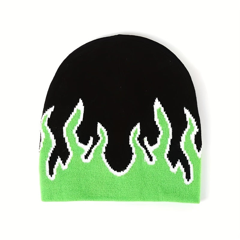 Flame Knitted Hat Hip Hop Street Outdoor Pullover Beanie
