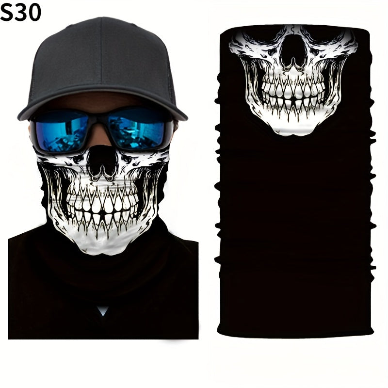 Skull Head Half Face Magic Scarf Seamless Neck Outdoor Mask