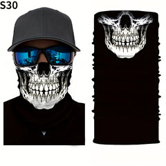 Skull Head Half Face Magic Scarf Seamless Neck Outdoor Mask