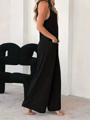 Casual Cami Jumpsuit Women's Plus Heathered Wide Leg Jumpsu