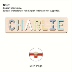 Personalized Wooden Name Puzzle with Handle for Boys