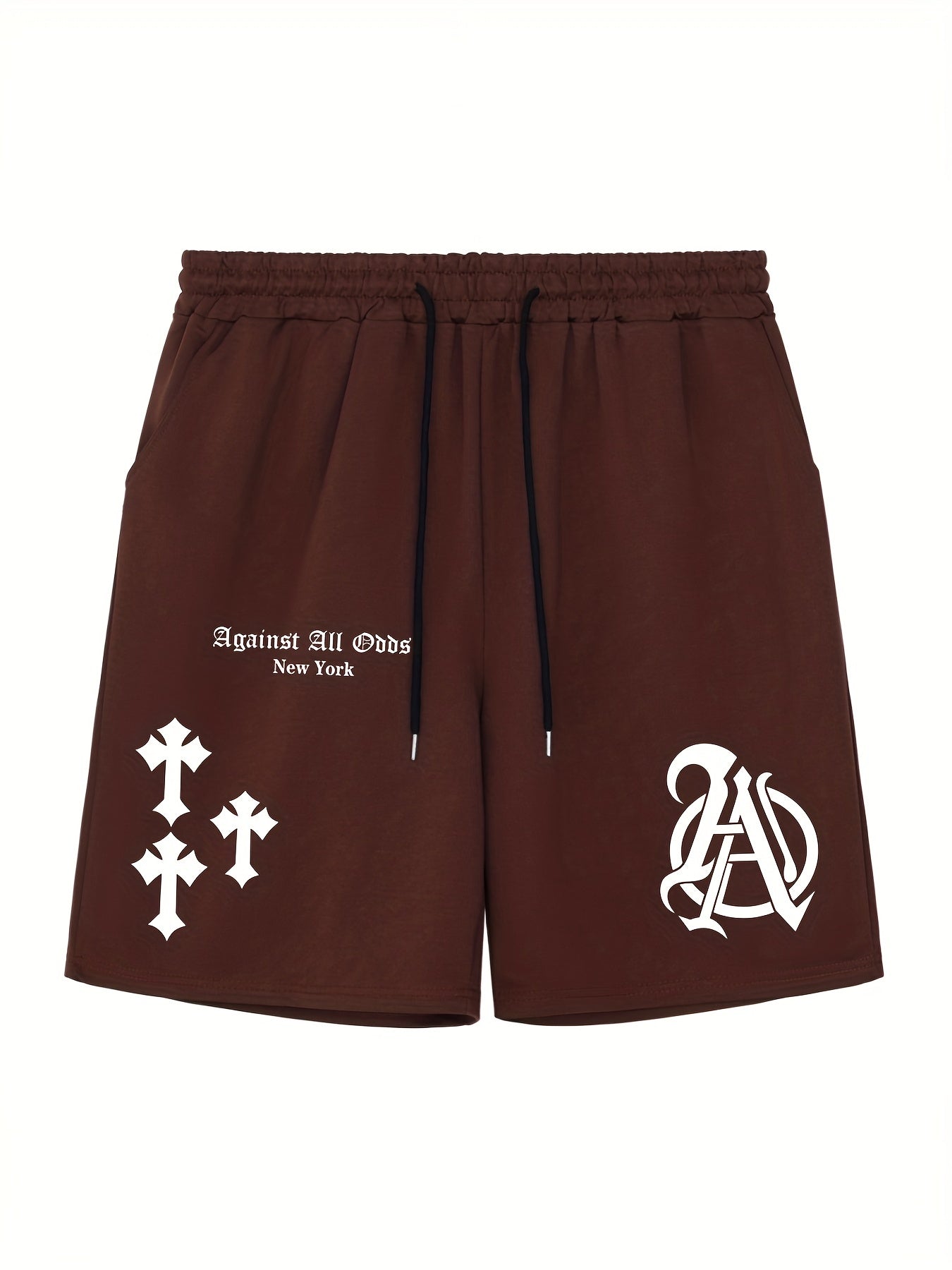 Men's Casual Solid Stretch Elastic Waist Drawstring Shorts