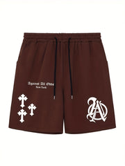 Men's Casual Solid Stretch Elastic Waist Drawstring Shorts