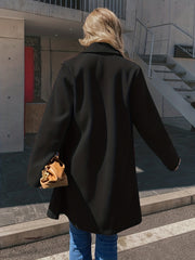 Double Breasted Coat Lapel Long Sleeve Overcoat Women's