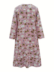 Women's Floral Print Long Sleeve Maxi Dress