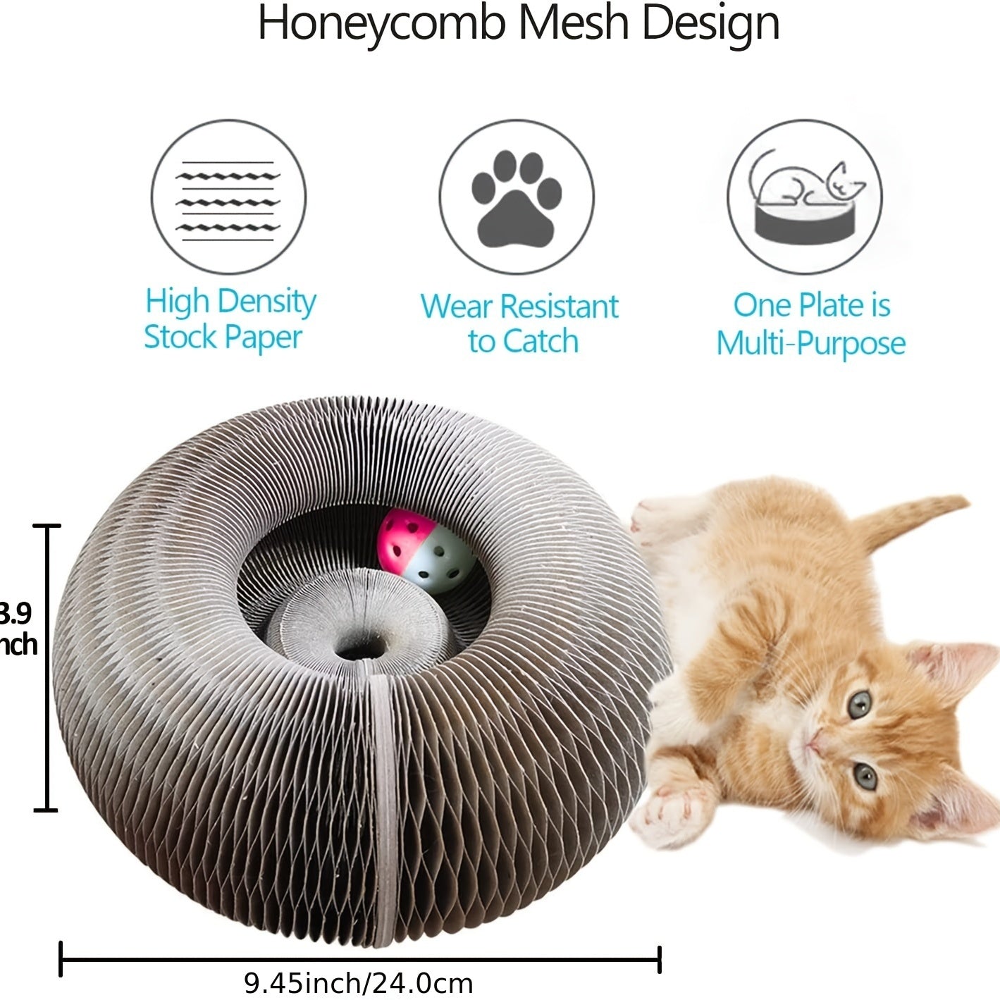Cat Scratch Board Ball Toy Interactive Scratch Board Cat Toy
