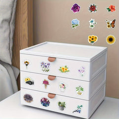 50pcs Flower Bouquet Graffiti Stickers for Laptop Helmet Water Cup DIY Journal