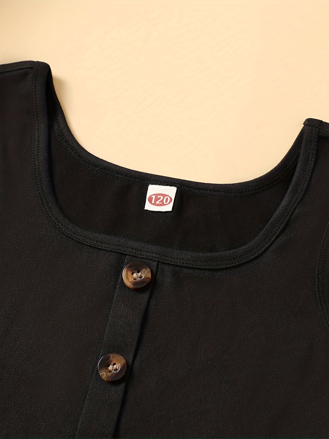 2pcs Toddler Girls Button Front Tank Tops & Vertical Stripes Belted Pants Set