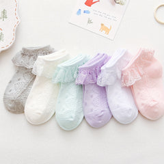 6 Pairs Toddler Girls Ruffle Lace Floral Princess Socks Ankle Socks