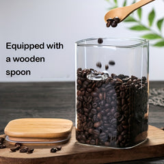 Glass Jars With Airtight Lids Food Storage Containers Bamboo Lids