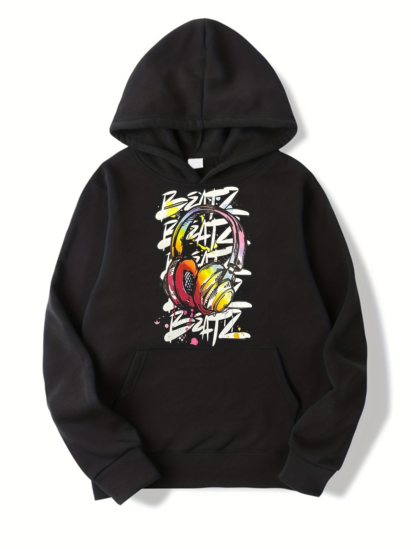 Colorful Headphone Print Boys Casual Hoodie Sweatshirt
