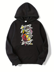 Colorful Headphone Print Boys Casual Hoodie Sweatshirt