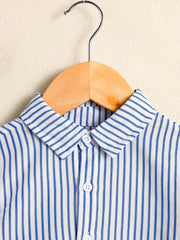 Boys Striped Shirt Long Sleeve Button Down Casual Kids Clothes
