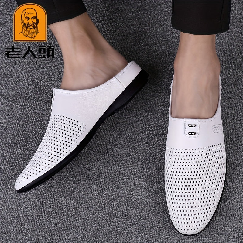 Men's Pointed Toe Dress Shoes Open Back Sandals Mules