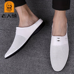 Men's Pointed Toe Dress Shoes Open Back Sandals Mules