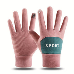 Warm Gloves Velvet Thick Outdoor Gloves For Driving Cycling Anti Slip