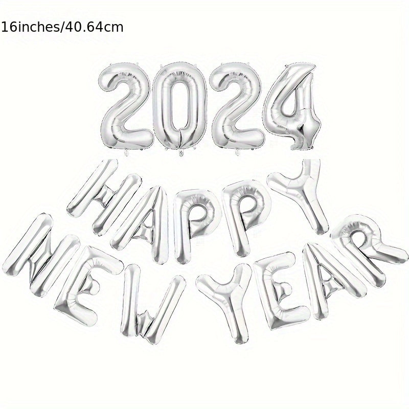 16pcs Happy Year Letter Foil Balloon Christmas Party Decoration