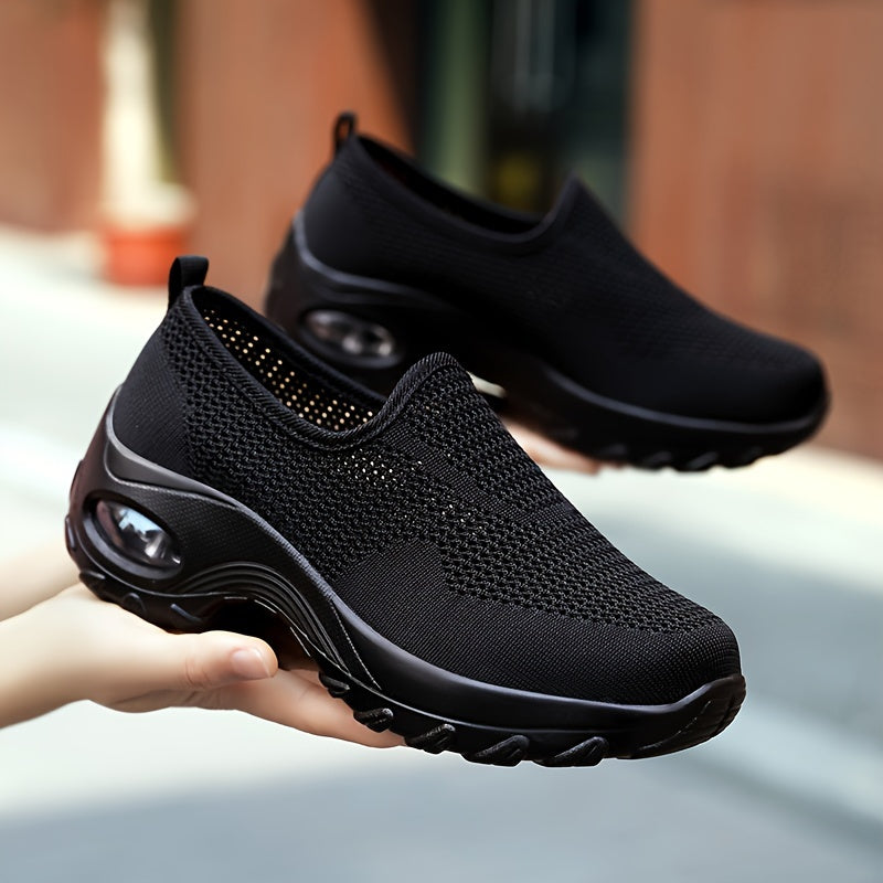 Women's Air Cushion Wedge Sneakers Mesh Platform Walking Shoes