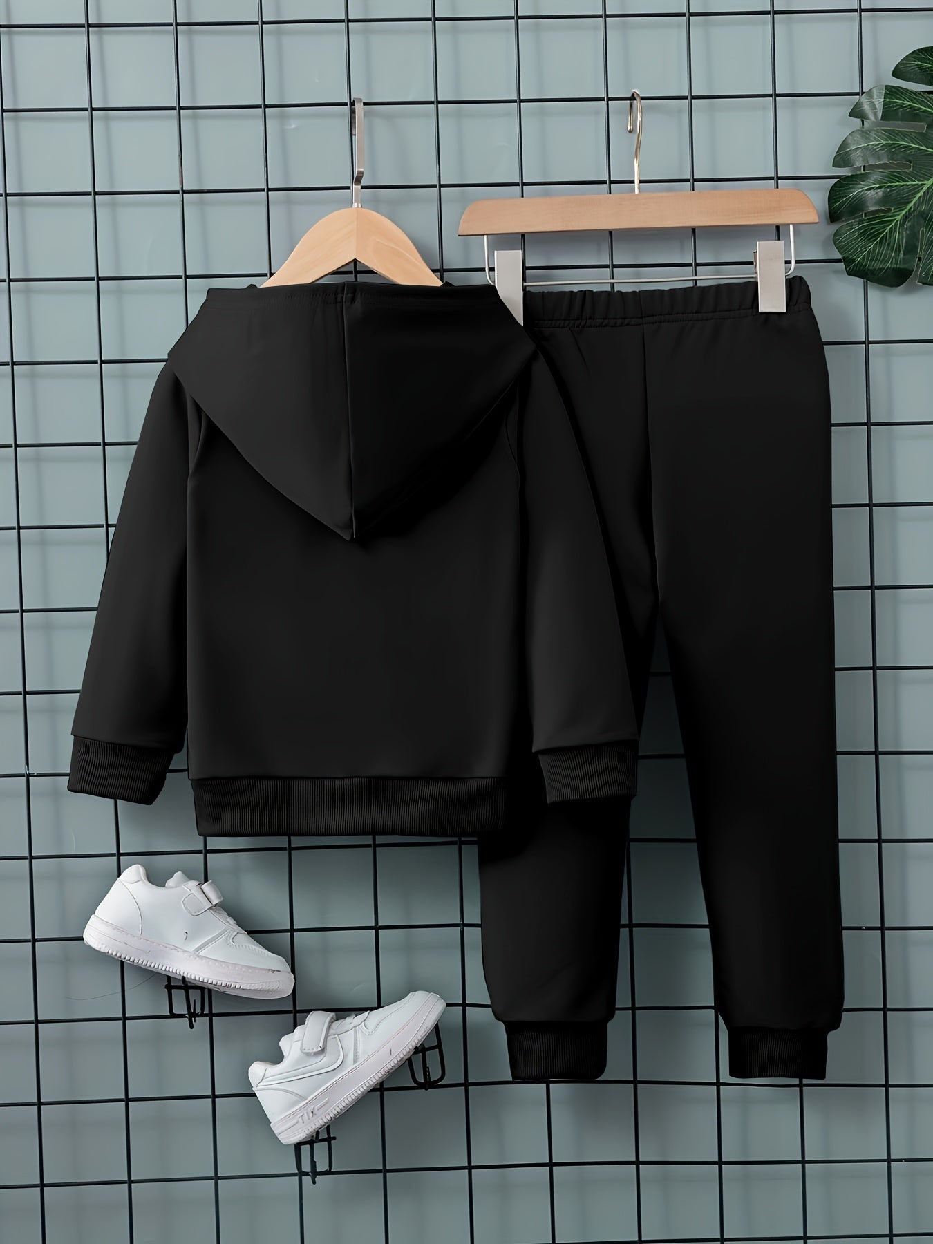 Boy's SPRIT Print Hoodie & Sweatpants Set Casual Kid's Clothes