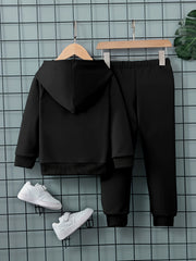 Boy's SPRIT Print Hoodie & Sweatpants Set Casual Kid's Clothes