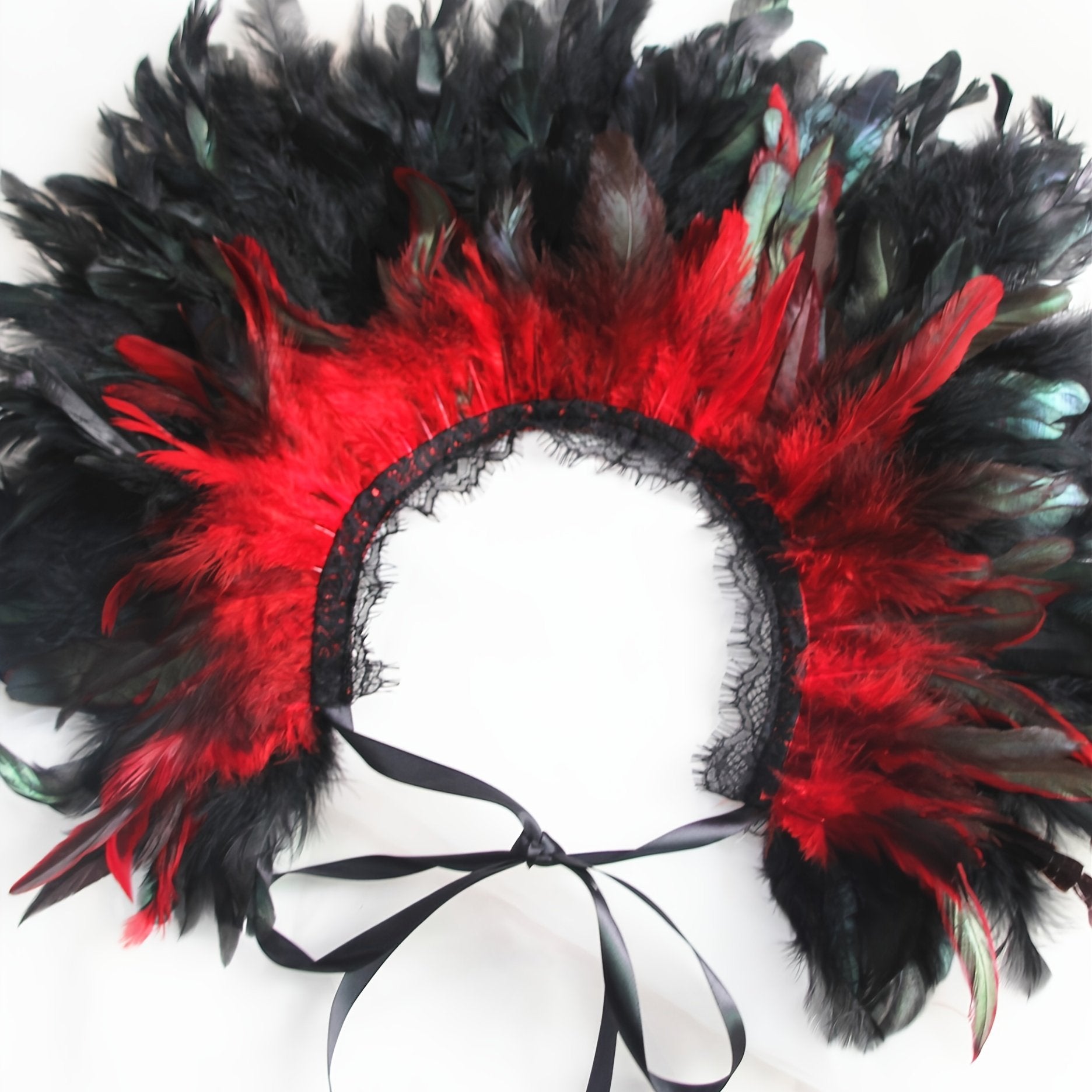 Multicolor Feather Pattern Shawl Cape Set 2 Piece