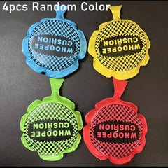 4pcs Mini Fart Sound Cushions in Vibrant Colors with WHOOPEE CUSHION
