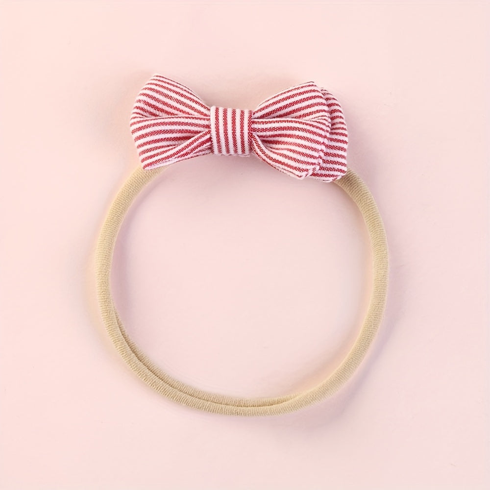 4pcs Striped Fabric Bow Headbands Girls Hair Accessories