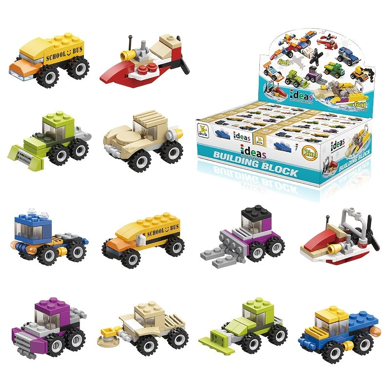City Cars Building Blocks Set, 12pcs, Educational Toy, Kids' Birthday Gift