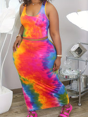 Tie Dye Crop Tank & Maxi Skirt Set