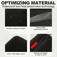 Men's Winter Waterproof Touch Screen Gloves Outdoor Full Finger Anti Slip Zipper