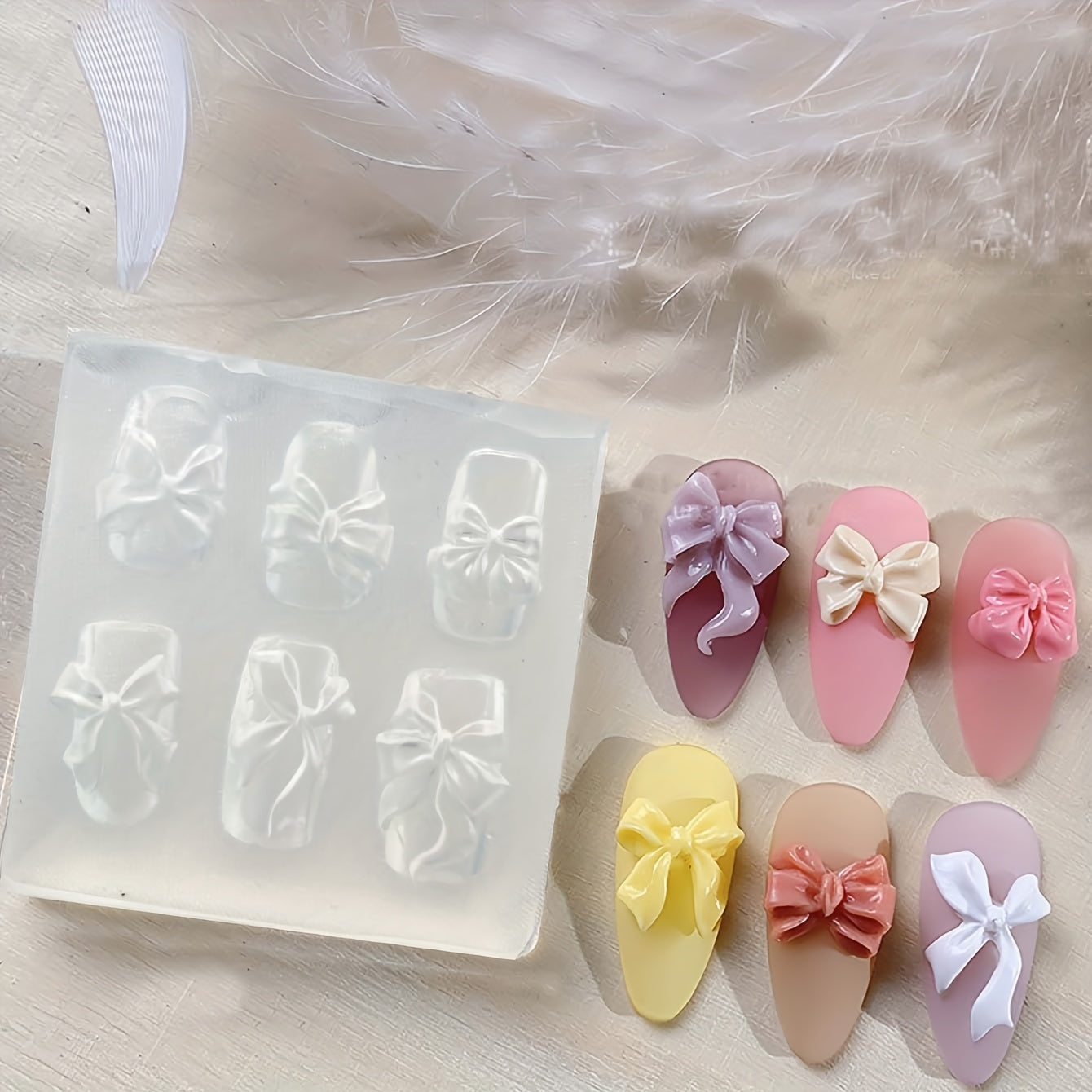 Bowknot 3D Nail Art Charms Silicone Mold DIY Decorations