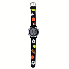 Cartoon Print Round Dial Silicone Watch Quartz Watch