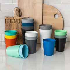 8pcs Reusable Plastic Cups 12oz for Outdoor & Home Use