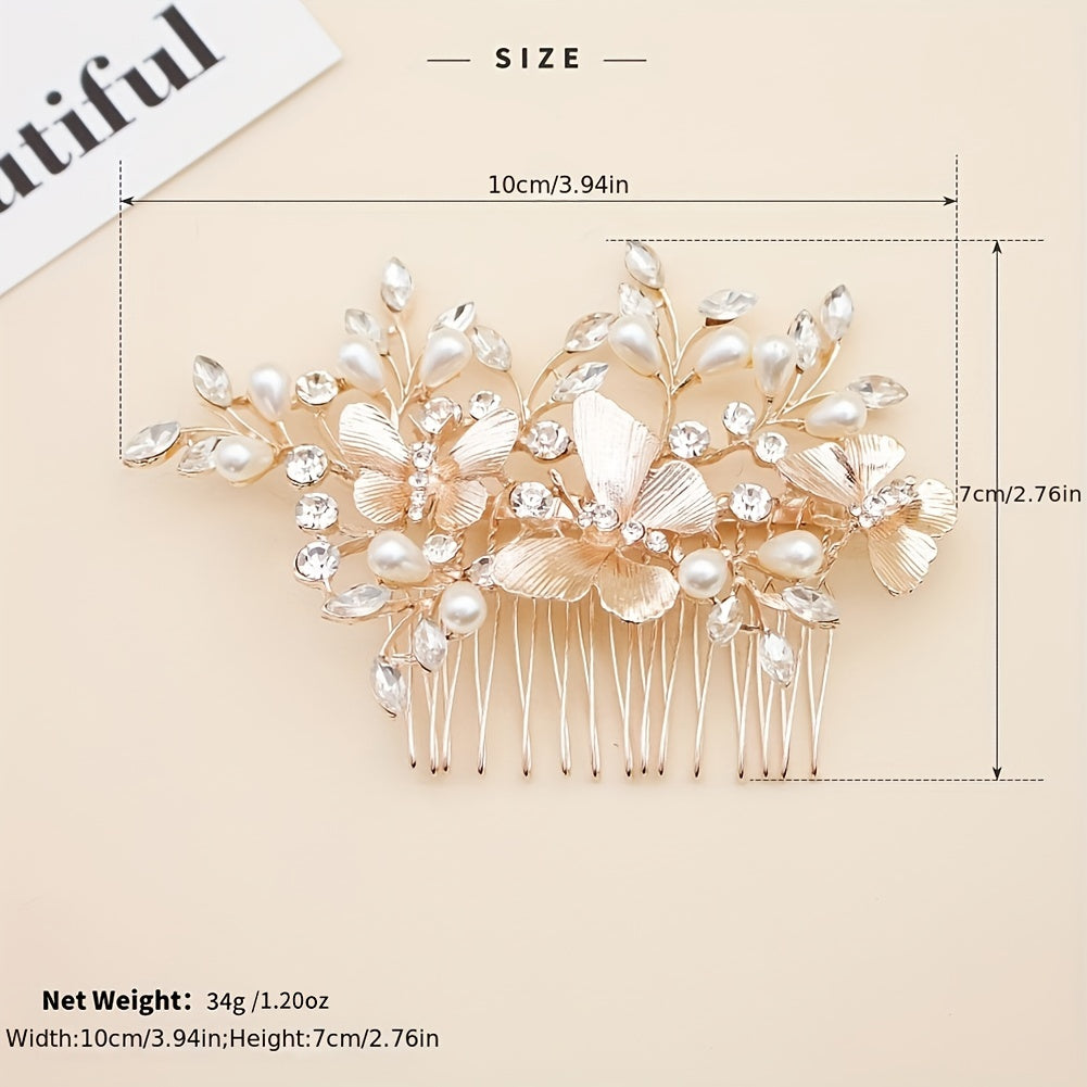 Alloy Hair Comb Faux Pearl Headdress Hair Accessories