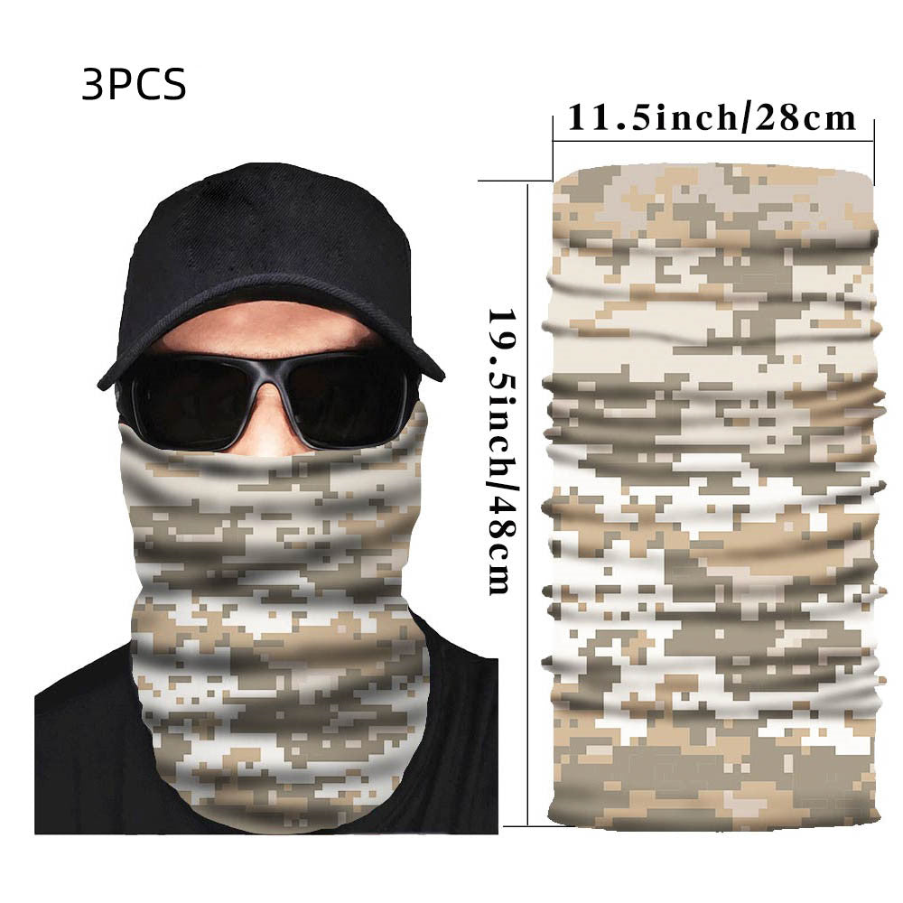 Sports Face Mask Mosaic Cube Camouflage Neck Protector Unisex Dustproof Mask