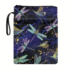 Dragonfly Pattern Book Bag with Zipper
