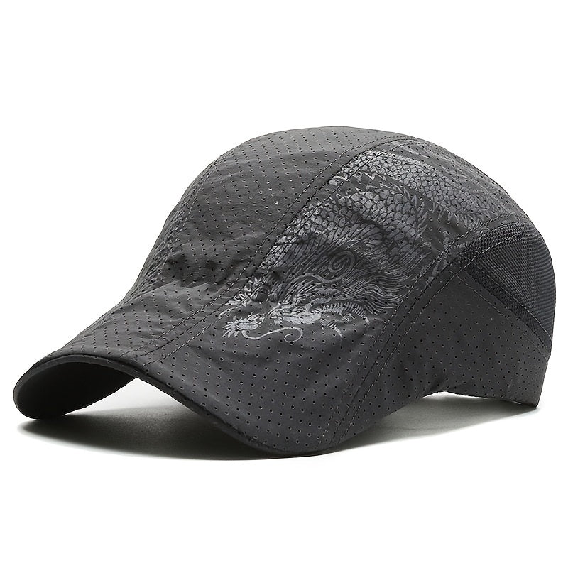 Men's Outdoor Street Sunscreen Cap Thin Mesh Printed Beret