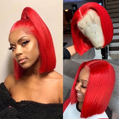 Short Bob 13x4 Lace Frontal Wig Brazilian Human Hair Preplucked