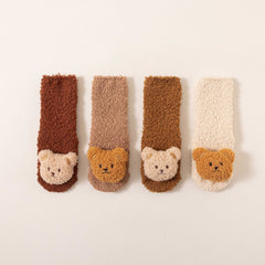 4 Pairs Baby Non slip Warm Floor Socks Yoga Socks