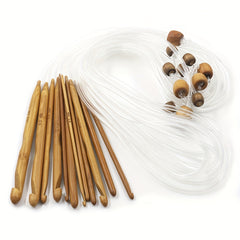 Bamboo Flexible Carpet Crochet Hooks Set 12 Sizes 3-10mm
