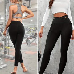 Cross Strap Front Yoga Leggings for Running & Training