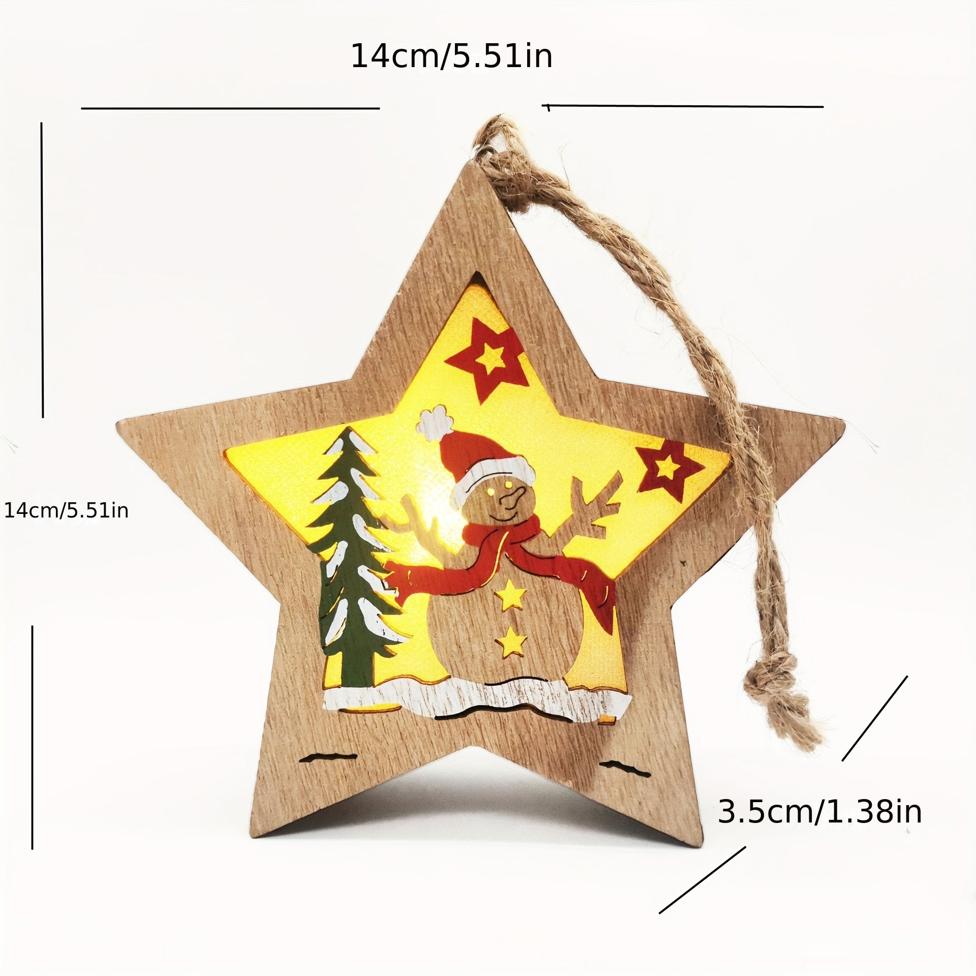 Wooden Christmas Ornaments Angel Snowman Tree Pendant